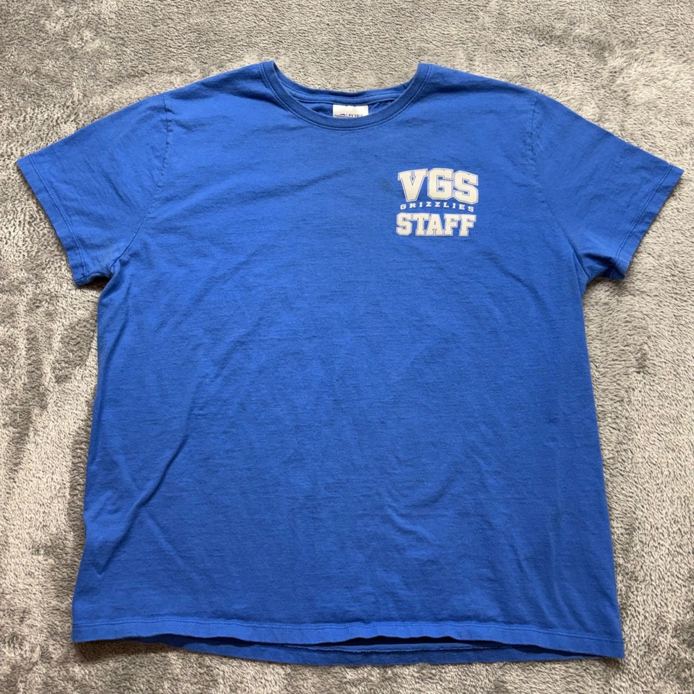 Port and Company‎ T-Shirt Men Large Blue Good VGS Grizzlies Staff Graphic Tee
